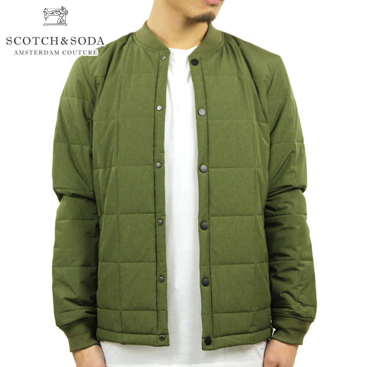 【ポイント10倍 7/19 20:00~7/26 1:59】 スコッチアンドソーダ MA-1 メンズ 正規販売店 SCOTCH&SODA アウター フライトジャケット ボンバージャケット LIGHTWEIGHT QUILTED BOMBER JACKET D 156630 0154 21804 48 MILITARY GREEN|ブランド品セレクトショップ MIXON