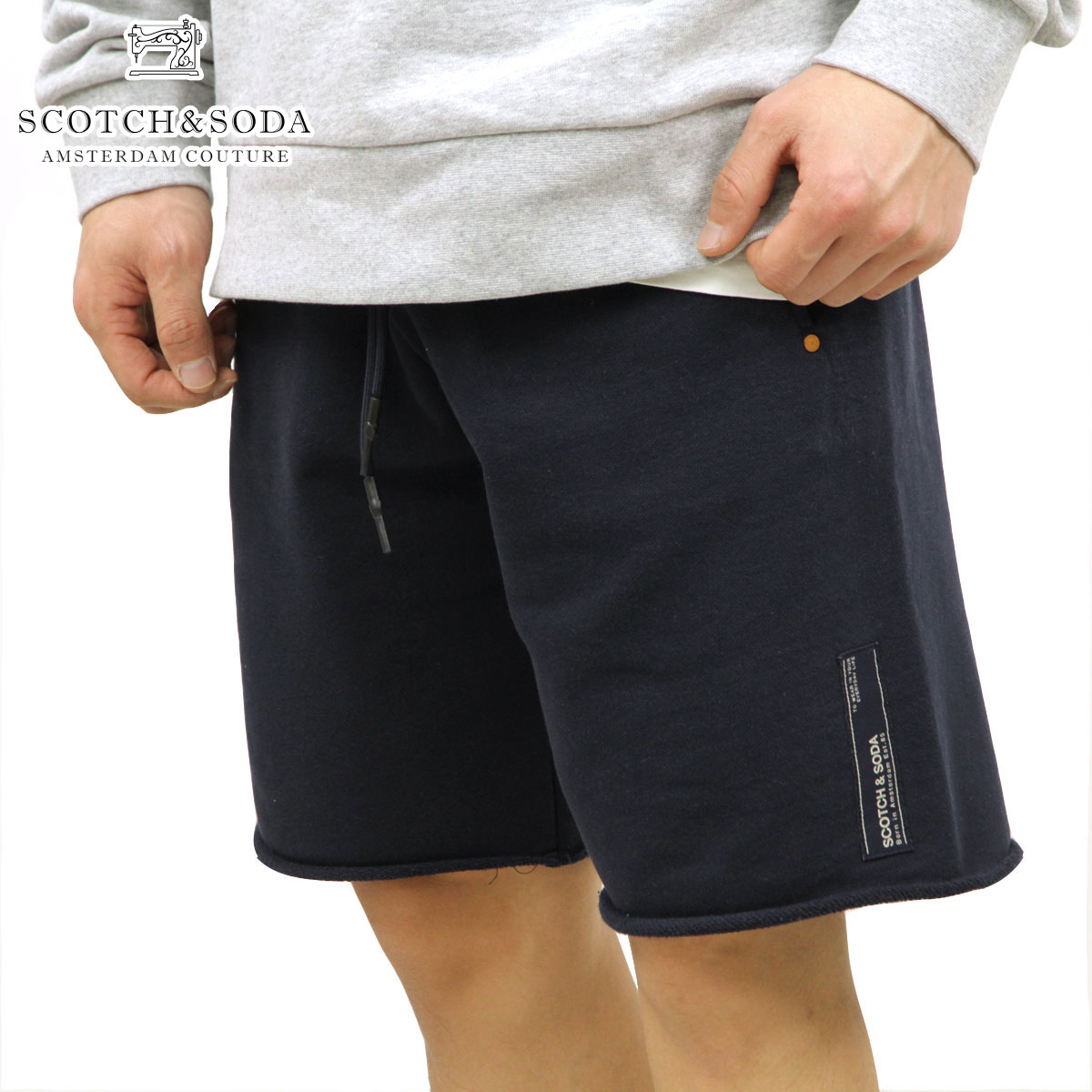スコッチアンドソーダ ボトムス メンズ 置き目売りわたす店 SCOTCH＆SODA スウェットハーフパンツ SEASONAL FIT - CLASSIC ORGANIC COTTON FELPA SHORT 160747 父の日 差し上げ物 ラッピング