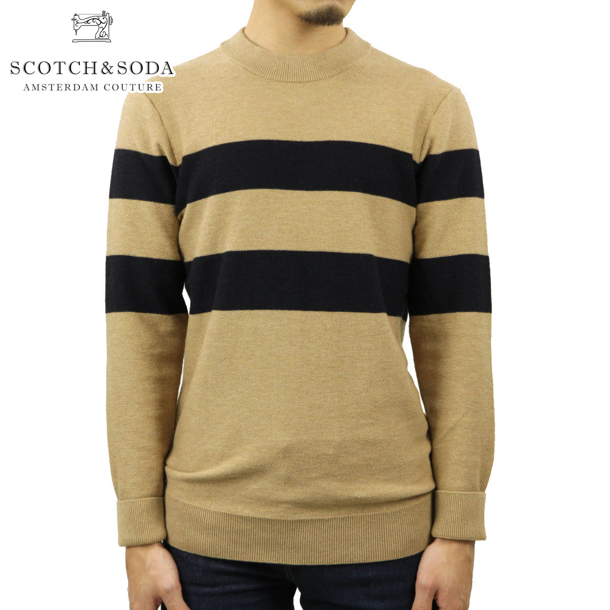 【ポイント10倍 4/14 20:00~4/17 9:59】 スコッチアンドソーダ セーター メンズ 正規販売店 SCOTCH&SODA ニット クルーネック セーター STRUCTURE-KNITTED PULLOVER CONTAINS WOOL SWEATER COMBO A 164870 0217 45424 39