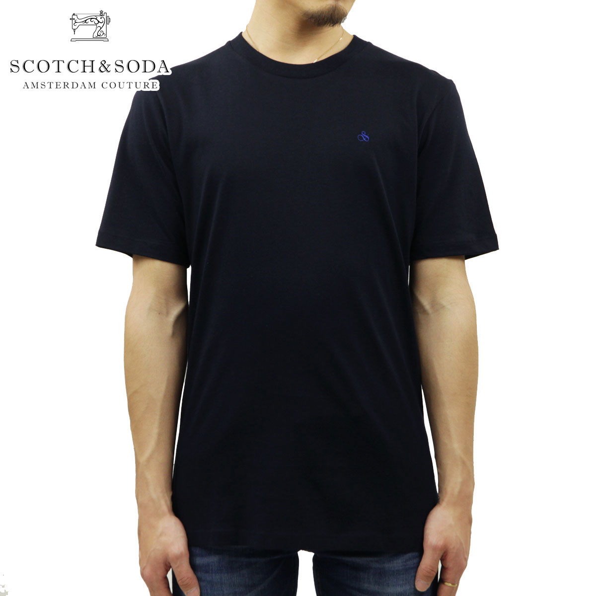 “Scotch & Soda” ウーブンポケットTシャツ Navy Essentials — Loose-Fit Front Pocket T-Shirt – Scotch & Soda