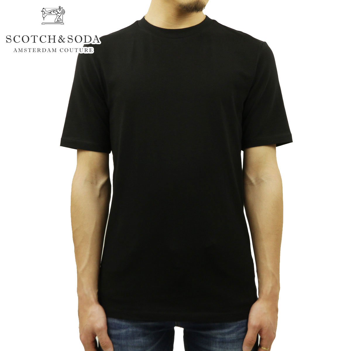 【ポイント10倍 4/14 20:00～4/17 9:59】 スコッチアンドソーダ Tシャツ メンズ 正規販売店 SCOTCH＆SODA 半袖Tシャツ クルーネック コットン BASIC ORGANIC COTTON ELASTANE CREW NECK TEE T-SHIRT 166920 0008 54451 08 BLACK