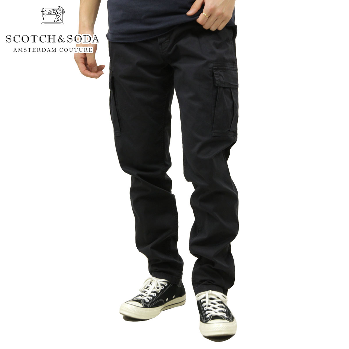 【ポイント10倍 7/19 20:00~7/26 1:59】 スコッチアンドソーダ ボトムス メンズ 正規販売店 SCOTCH&SODA スリムフィット カーゴパンツ ガーメントダイ STUART GARMENT-DYED REGULAR SLIM-FIT CHINO CARGO PANTS 166850 0002 51514 78 NIGHT|ブランド品セレクトショップ MIXON
