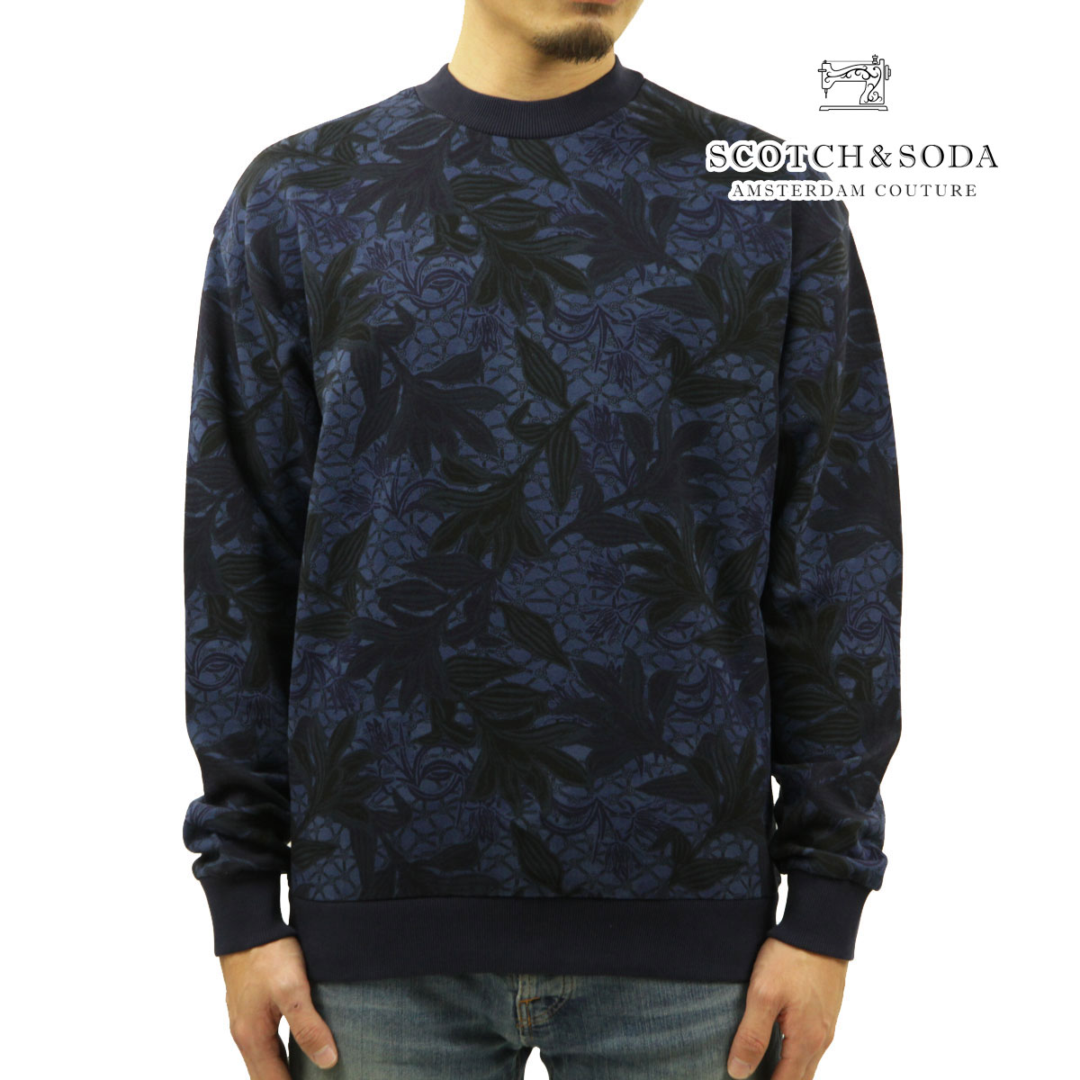 スコッチアンドソーダ スウェット メンズ 正規販売店 SCOTCH&SODA クルーネック トレーナー RELAXED PRINTED FELPA SWEATSHIRT COMBO A 169181 0217 63800 79