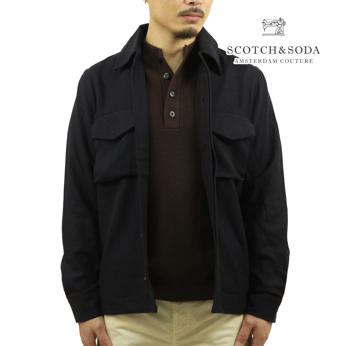 スコッチアンドソーダ メンズ シャツジャケット 正規販売店 SCOTCH＆SODA アウター 長袖 ボタンダウン RELAXED OVERSHIRT CONTAINS 163240 0093 MIDNGHT 21,681円