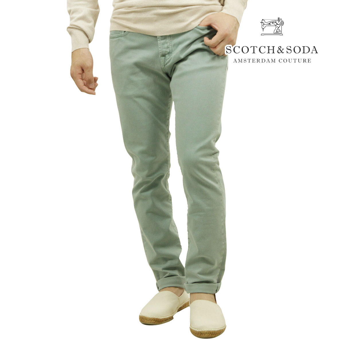 【ポイント10倍 4/4 20:00～4/10 1:59】 スコッチアンドソーダ メンズ ジーンズ 正規販売店 SCOTCH＆SODA ボトムス デニム ジーパン RALSTON - SUMMER GARMENT DYE COLOURS PANT 162654 0792 SAGE