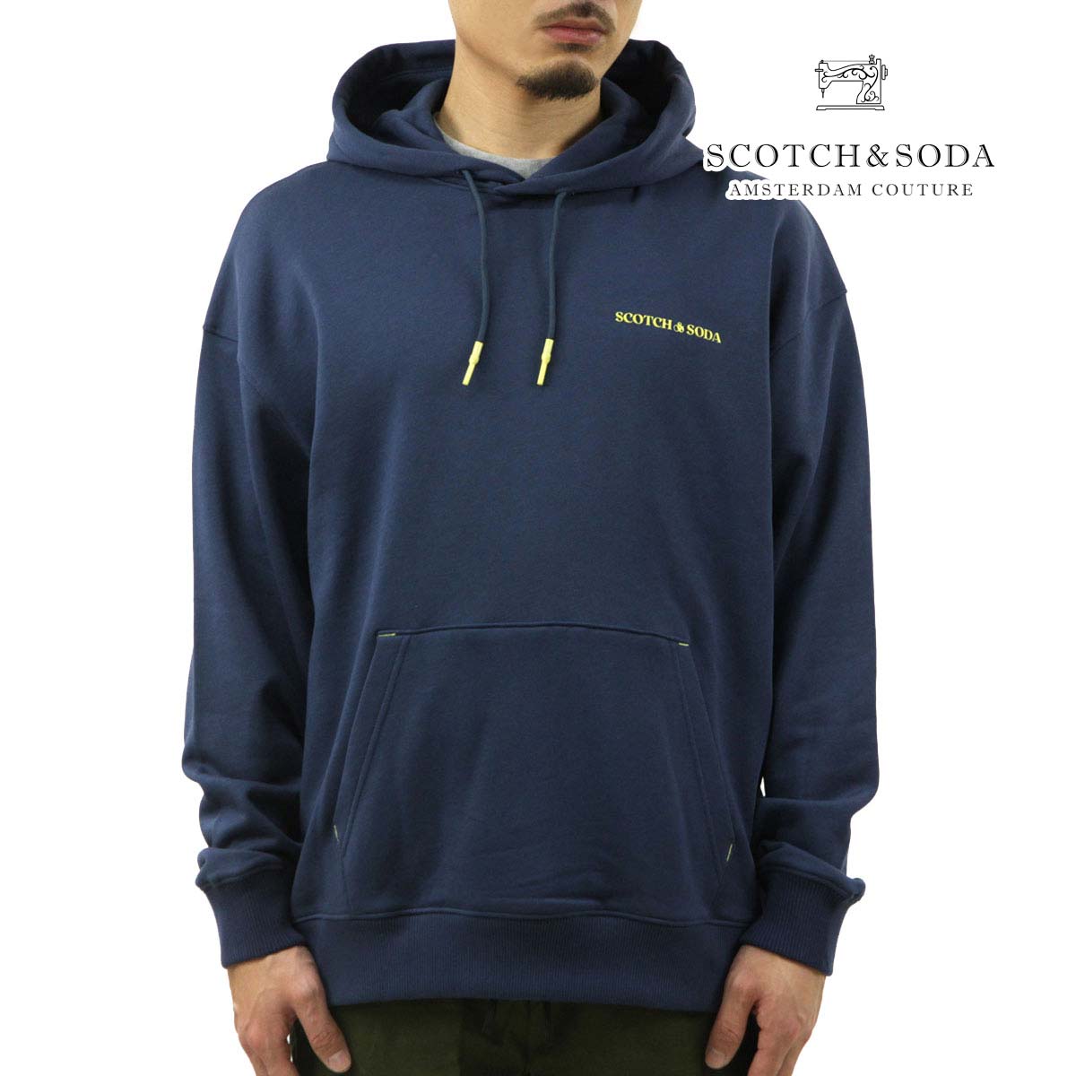 【ポイント10倍 4/14 20:00～4/17 9:59】 スコッチアンドソーダ メンズ パーカー 正規販売店 SCOTCH＆SODA プルオーバー コットン フーディー UNISEX ORGANIC COTTON HOODIE 173093 0807 83853 78 STOME BLUE