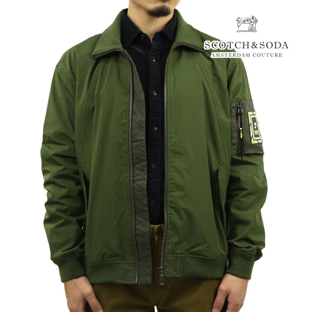 スコッチアンドソーダ メンズ ボンバージャケット 正規販売店 SCOTCH&SODA アウター ジャケット BOMBER JACKET 174117 4876 81825 58 FIELD GREEN