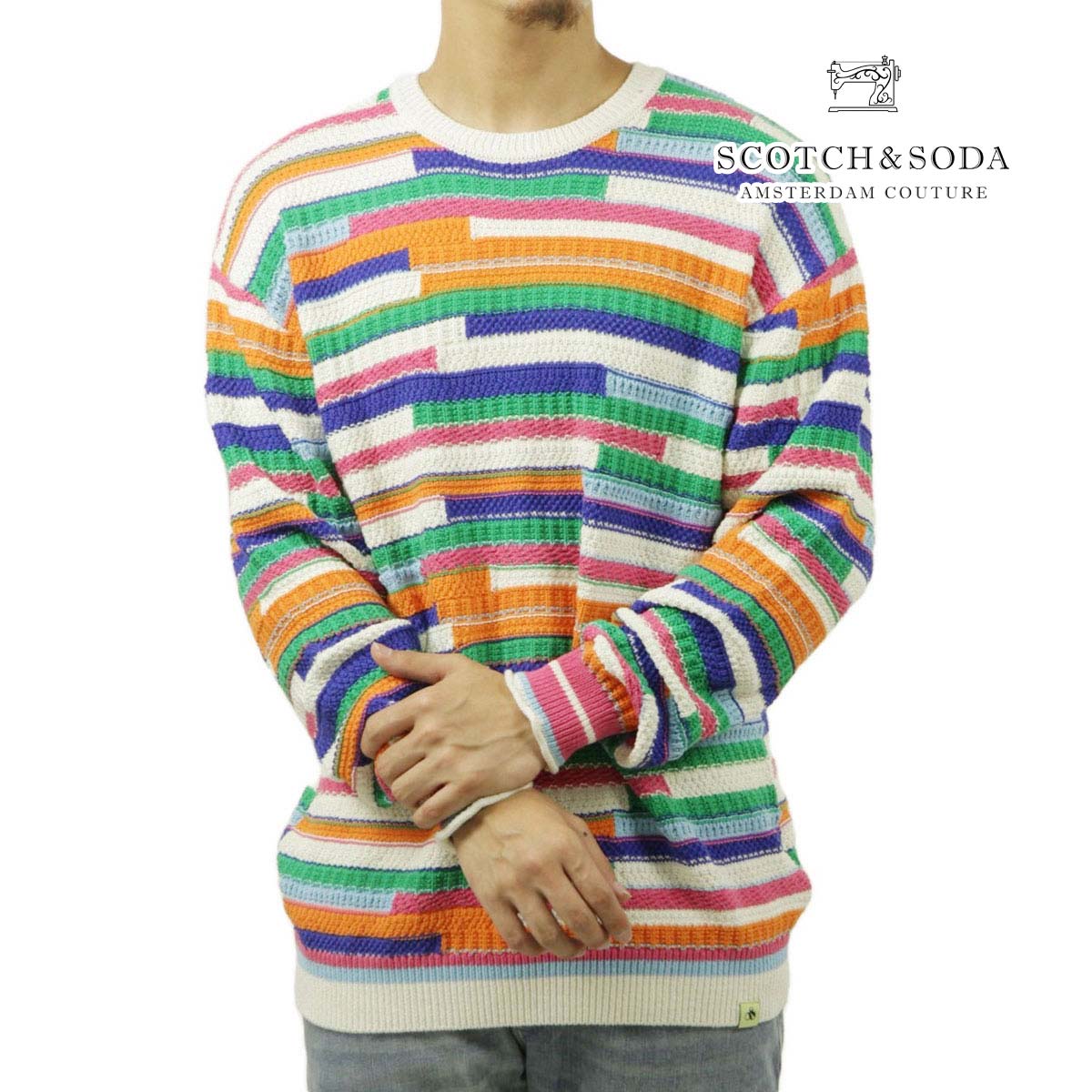 【ポイント10倍 7/19 20:00~7/26 1:59】 スコッチアンドソーダ メンズ セーター 正規販売店 SCOTCH&SODA クルーネック プルオーバー ニット MULTICOLOR STRIPED PULLOVER SWEATER 175725 6053 15401 90 MULTI STRIPE|ブランド品セレクトショップ MIXON