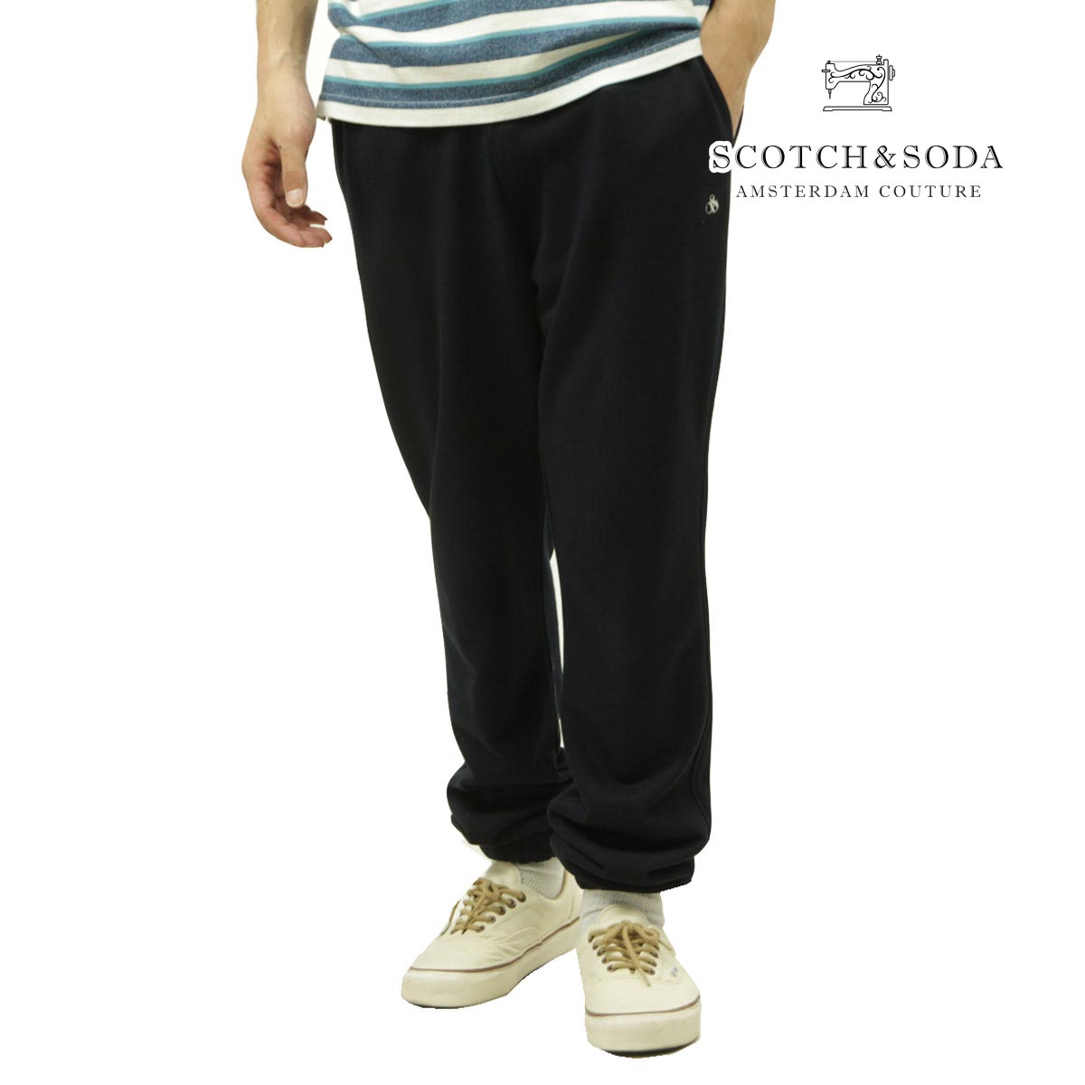 【ポイント10倍 4/4 20:00～4/10 1:59】 スコッチアンドソーダ メンズ スウェットパンツ 正規販売店 SCOTCH＆SODA ボトムス ロゴ ロングパンツ ESSENTIAL LOGO BADGE SWEAT PANTS 175758 0002 13501 78 NIGHT 14,573円