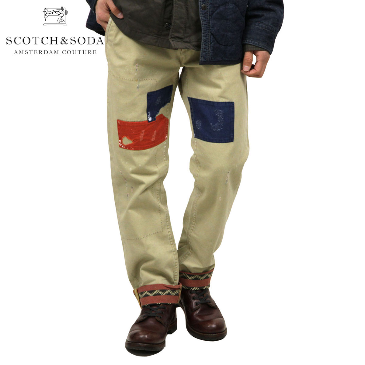 【ポイント10倍 7/19 20:00~7/26 1:59】 スコッチアンドソーダ ジーンズ メンズ 正規販売店 SCOTCH&SODA ジーパン Worked-out pant with patch & repa|ブランド品セレクトショップ MIXON