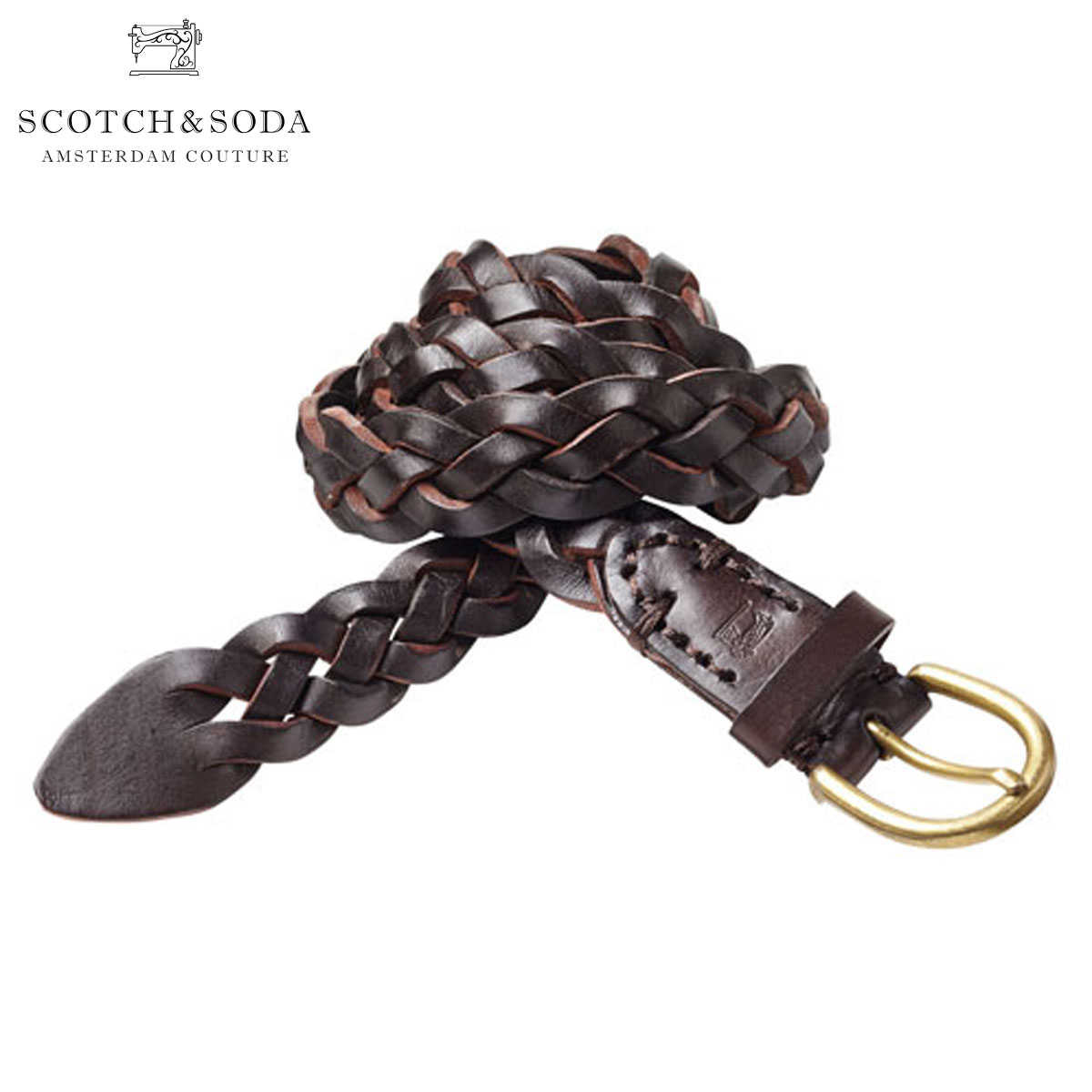 20%OFFクーポンセール 【利用期間 4/14 20:00～4/17 9:59】 スコッチアンドソーダ SCOTCH＆SODA 正規販売店 メンズ ベルト Woven wax leather belt 76154 70 D15S25