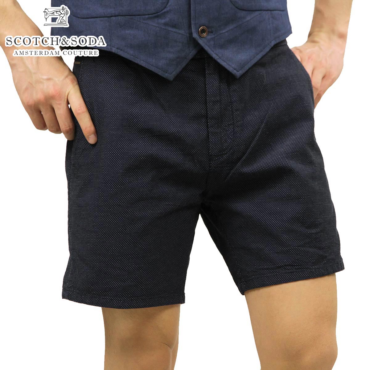 20%OFFクーポンセール 【利用期間 7/19 20:00～7/26 1:59】 スコッチアンドソーダ ショートパンツ メンズ 正規販売店 SCOTCH＆SODA ボトムス Blue yarn dye dress chino short 81141 B D15S25｜ブランド品セレクトショップ MIXON