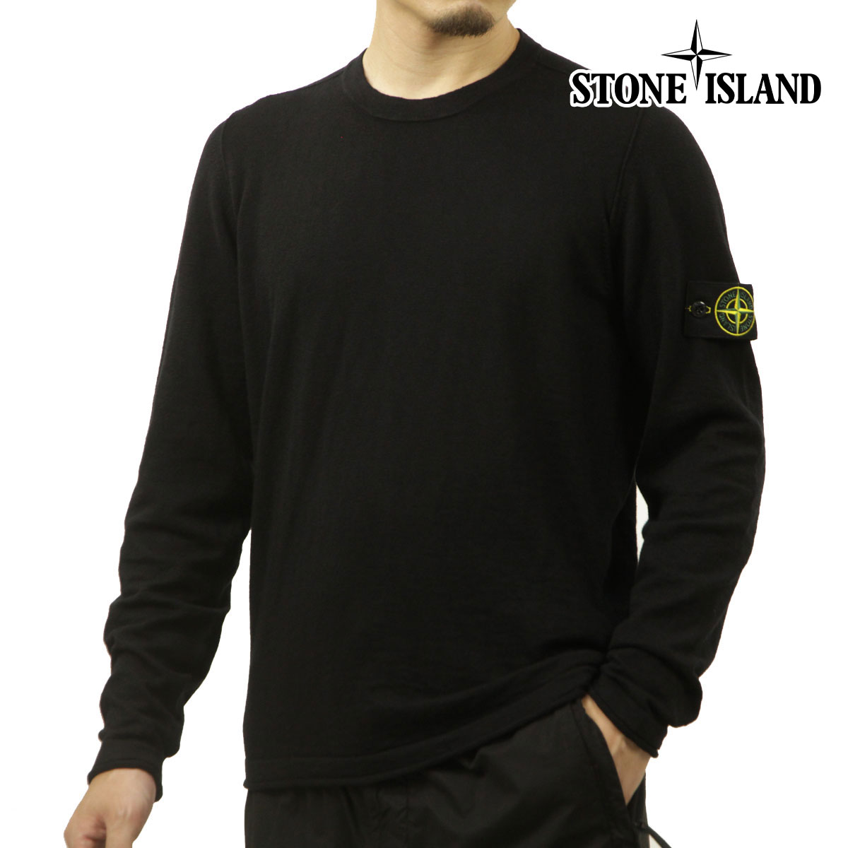 【ポイント10倍 7/19 20:00~7/26 1:59】 ストーンアイランド メンズ セーター 正規品 STONE ISLAND ニット STONE ISLAND ORGANIC COTTON WITH NYLON K1S15 5100052 S00B0 V0029 BLACK|ブランド品セレクトショップ MIXON