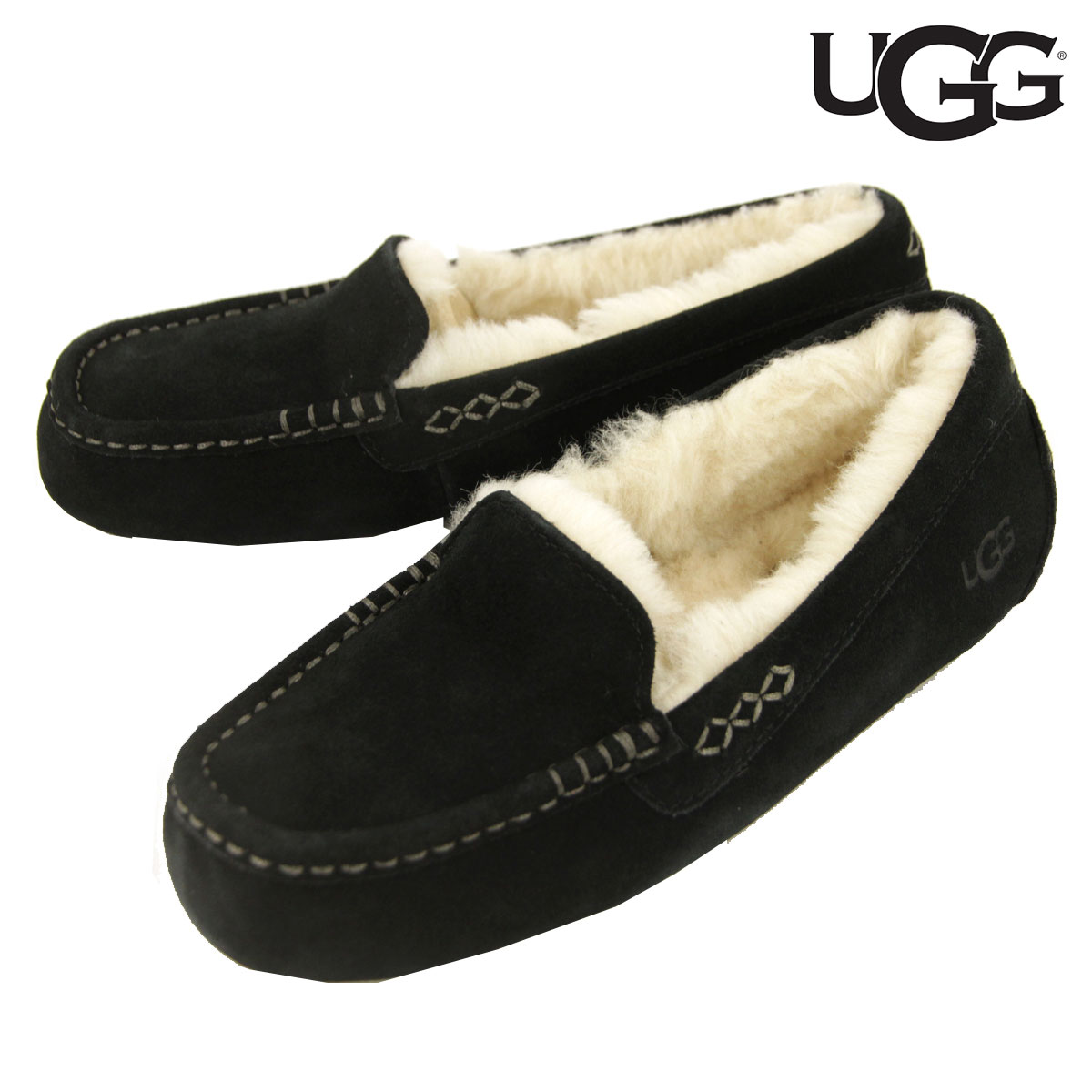 UGG ブラック モカシン　スリッポン UGG アグ スリッポン レディース 1158215 PUMPED SLIDE パンプド