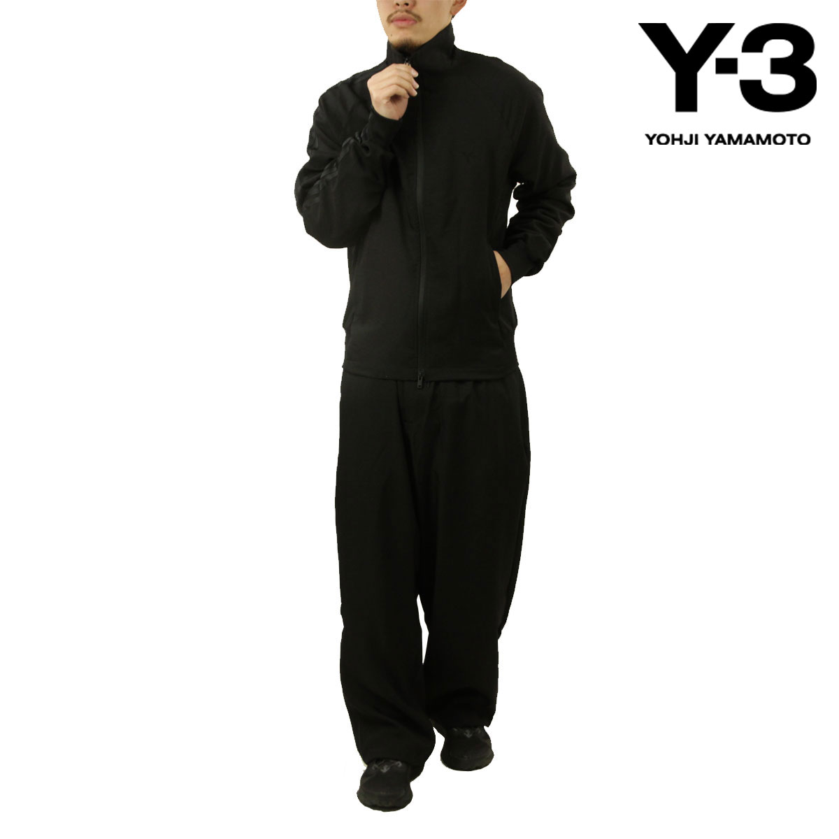 【尖んがり10倍 6/4 20:00～6/11 1:59】 ワイスロバート・エドワード・リー メンズ セットアップ 定め事品 Y-3 ティーシャツ ジップアップ UNIFORM TRACK TOP \u0026 PANT SET UP JERSEY JW4623 JW4624 BLACK 父の日 差し上げ物 ラッピング