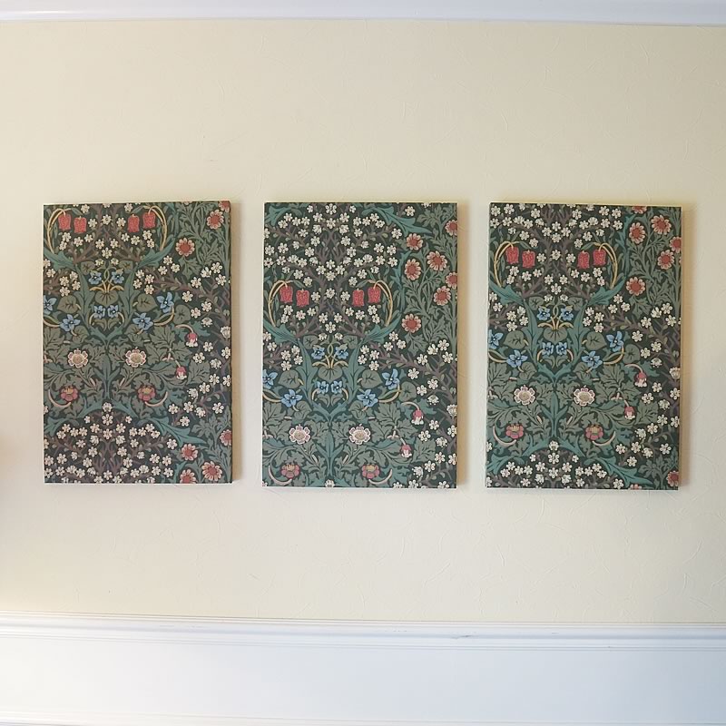 ウィリアムモリス アートパネル ロング版 3枚セット 壁紙使用 ブラックトーン BlackthornWilliam Morris 高級木製パネル使用(0702416×3)絵画 インテリア 絵画 額入り おしゃれ 額絵 フレーム アートフレーム