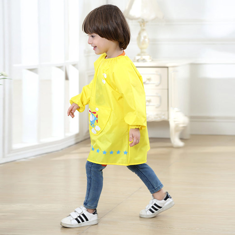 市場 送料無料 子供スモック エプロン 長袖スモック お絵描き 給食 長袖エプロン 女の子 ロング丈 子供用 防水 ブラウス キッズスモック 男の子