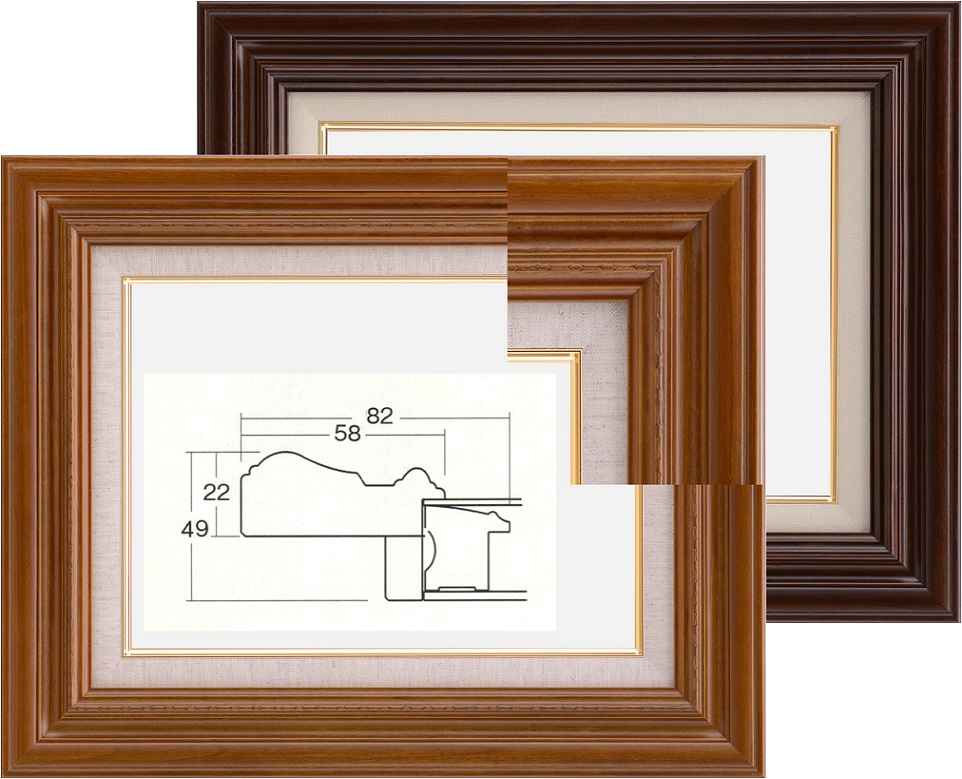 油額〕油絵額・キャンバス額・木製油絵額・茶色油絵額 M8号（455×273mm