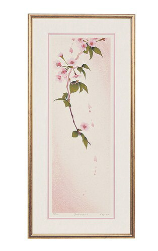 版画【送料無料】 [ 宮山　加代子／SAKURA-5　] HL-1336A 版画作品でお部屋を洗練させるインテリアアート　インテリアアート　おしゃれ　モダンアート　現代アート　インテリア　装飾　プレゼント
