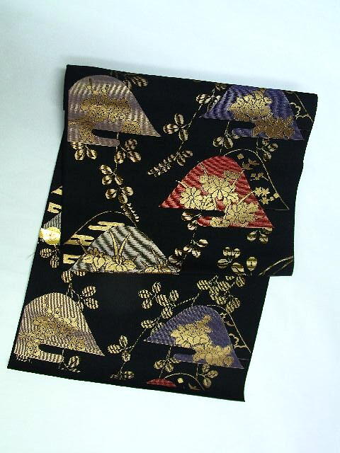 楽天市場】最大80％off◇正絹西陣名古屋帯◇黒地に達磨柄no118