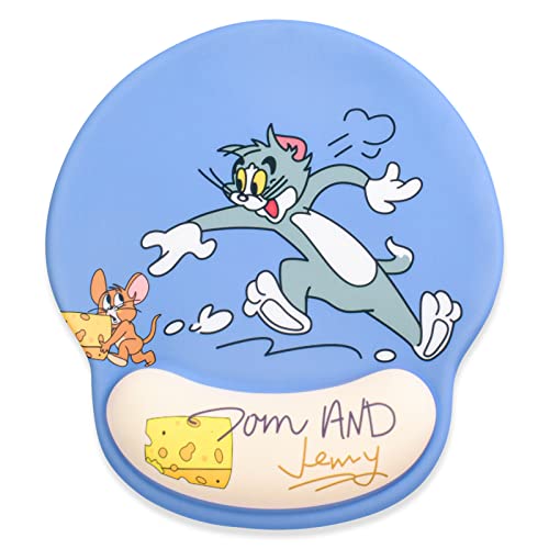 Newseego マウスパッド リストレスト 一体型マウスパッド 低反発リストレス 人間工学 手首クッション 滑り止め 水洗い 耐久性良い 手首 疲労軽減 ゲーム 仕事用 トムとジェリー おしゃれ かわ画像