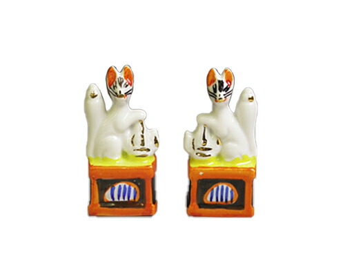 楽天市場】稲荷 神具 狐（きつね） 3寸 お稲荷さん 1対入り