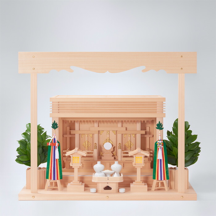 【 伊勢 宮忠 】【神棚 セット】 F-7+敷板（大）+神具フルセット