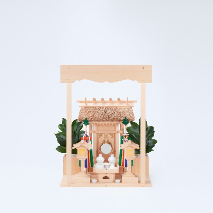 【 伊勢 宮忠 】【 神棚 書き割り 】  K-24+一枚板（小）+雲板（小）+神具フルセット