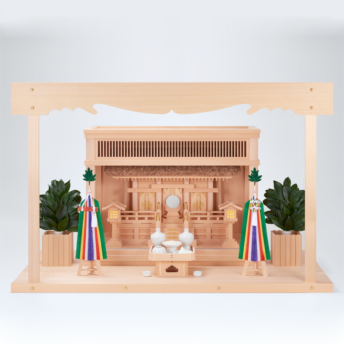 【 伊勢 宮忠 】【 神棚 書き割り 】  K-6+一枚板（特特大）+雲板（特特大）+神具フルセット