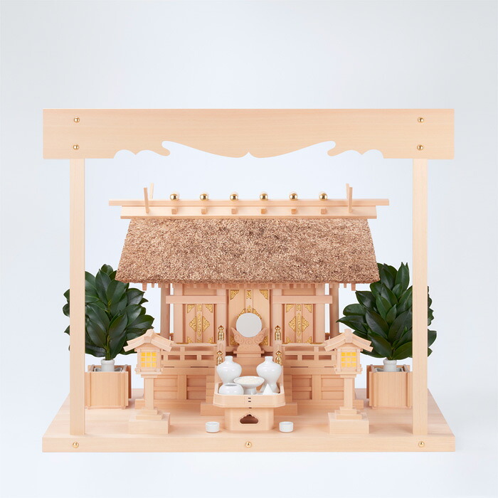 【 伊勢 宮忠 】【 神棚 セット 】 K-17+敷板（大）+神具ハーフセット