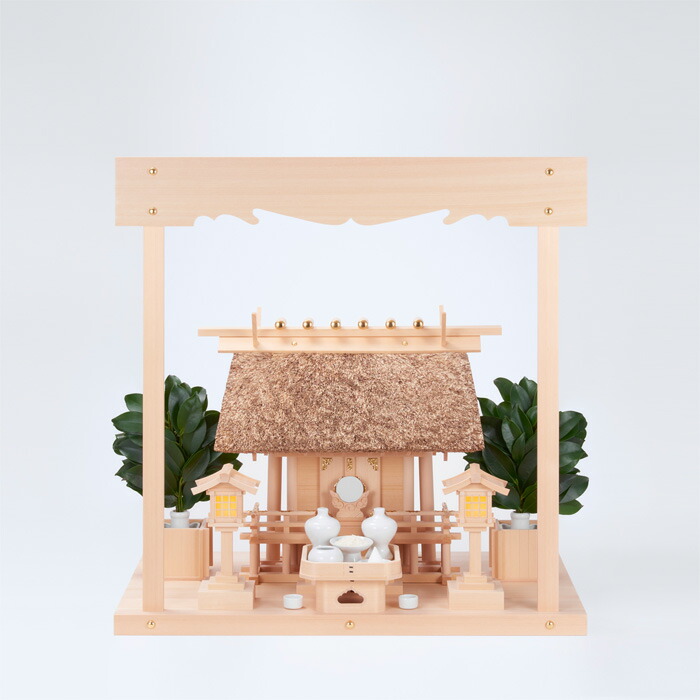 【 伊勢 宮忠 】【 神棚 セット 】 K-3+敷板（中）+雲板（中）+神具ハーフセット｜神棚 神具 製造販売 伊勢 宮忠