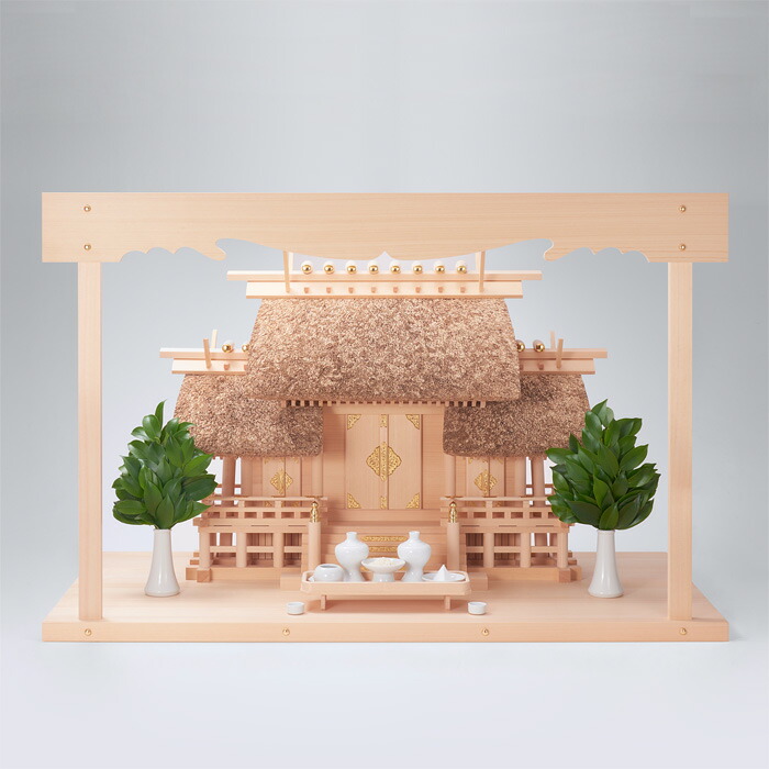【 伊勢 宮忠 】【 神棚 書き割り 】  K-4+一枚板（特特大）+雲板（特特大）+神具ミニ書き割り