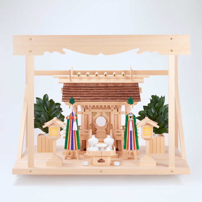 【 伊勢 宮忠 】【神棚 セット】 H-2+神棚板（特大）+雲板（特大）+神具フルセット