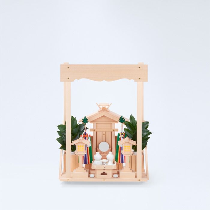 【 伊勢 宮忠 】【 神棚 セット 】 I-12+神棚板（小）+神具フルセット
