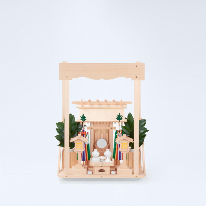 【 伊勢 宮忠 】【 神棚 セット 】 I-23+神棚板（小）+神具フルセット