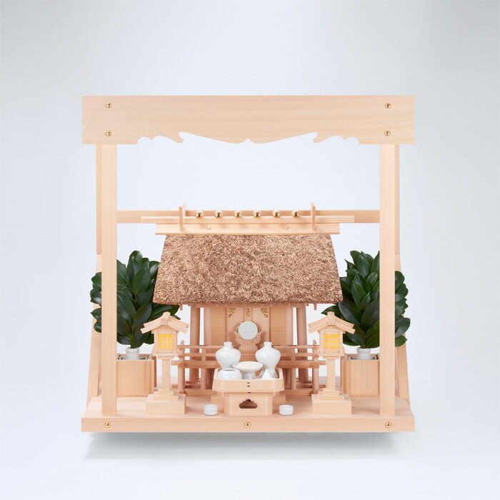 【 伊勢 宮忠 】【 神棚 セット 】 K-3+神棚板(中)+雲板(中)+神具ハーフセット|神棚 神具 製造販売 伊勢 宮忠