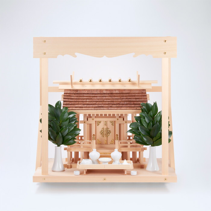 【 伊勢 宮忠 】【神棚 セット】 H-2+神棚板（中）+神具ミニセット