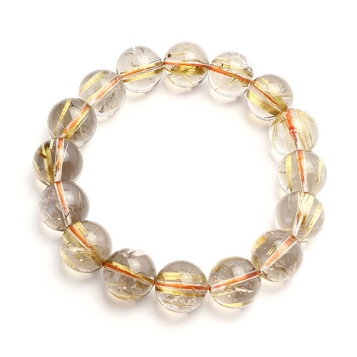 ルチルクォーツ ブレスレット タイチンルチルクォーツ 13mm 16玉 No.96