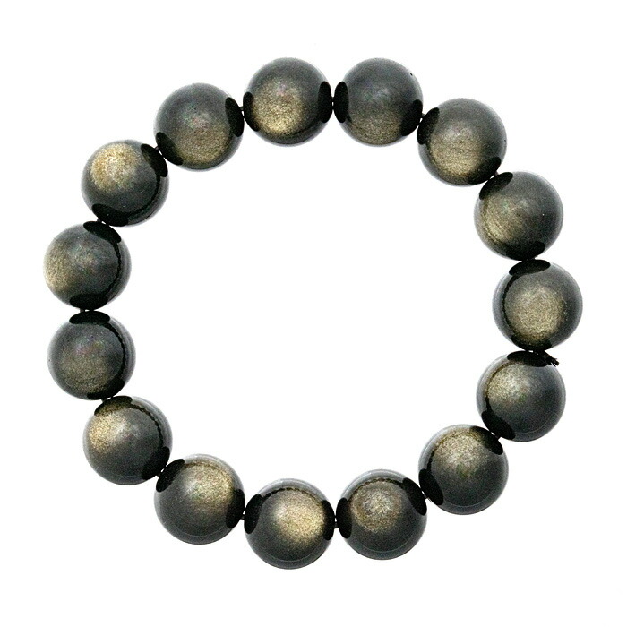 楽天市場】ゴールデンオブシディアン14mm ブレスレット 天然石