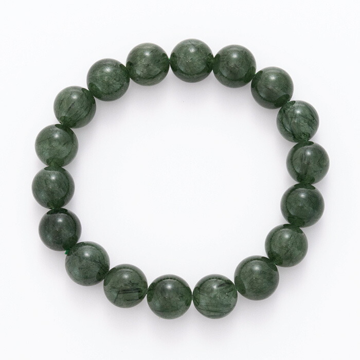 ルチルクォーツ ブレスレット グリーンルチルクォーツ 11mm 18玉 No.2 19,525円