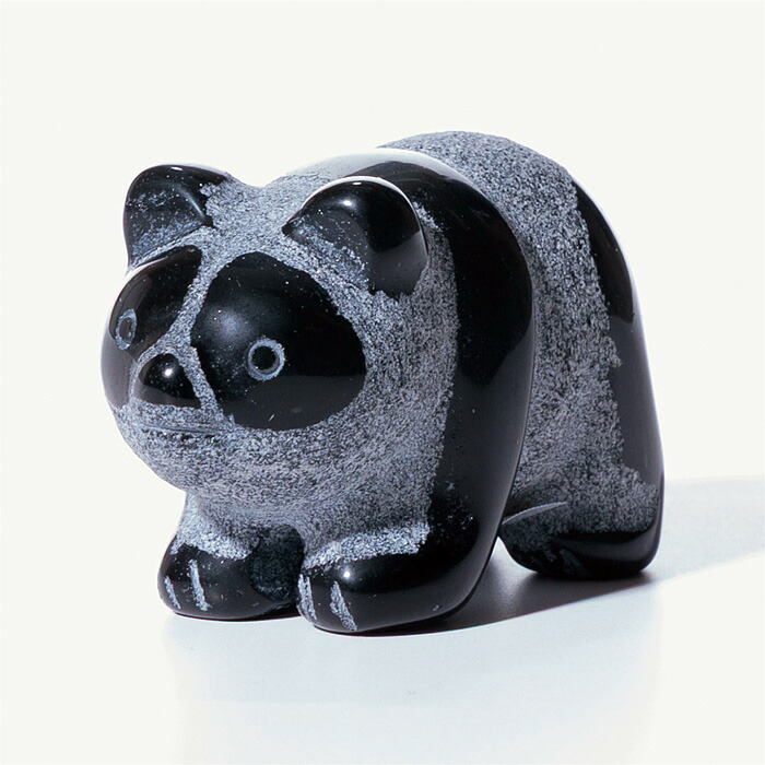 動物彫刻付き天然石　パンダ石 楽天市場】【新製品】【送料無料】パンダの石彫刻品(黒色