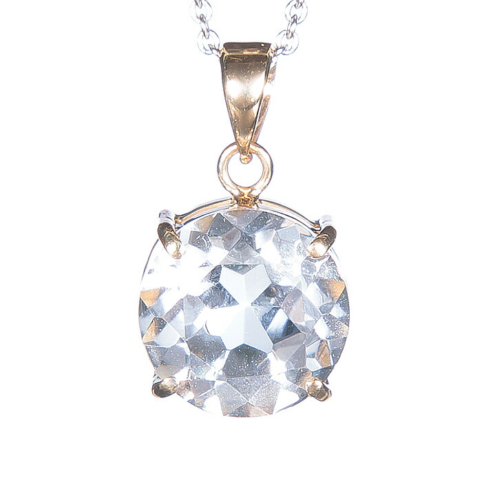 水晶 ペンダントトップ 白水晶 （乙女鉱山産）（純国産） K18 ラウンド ケース付 No.4 54,780円