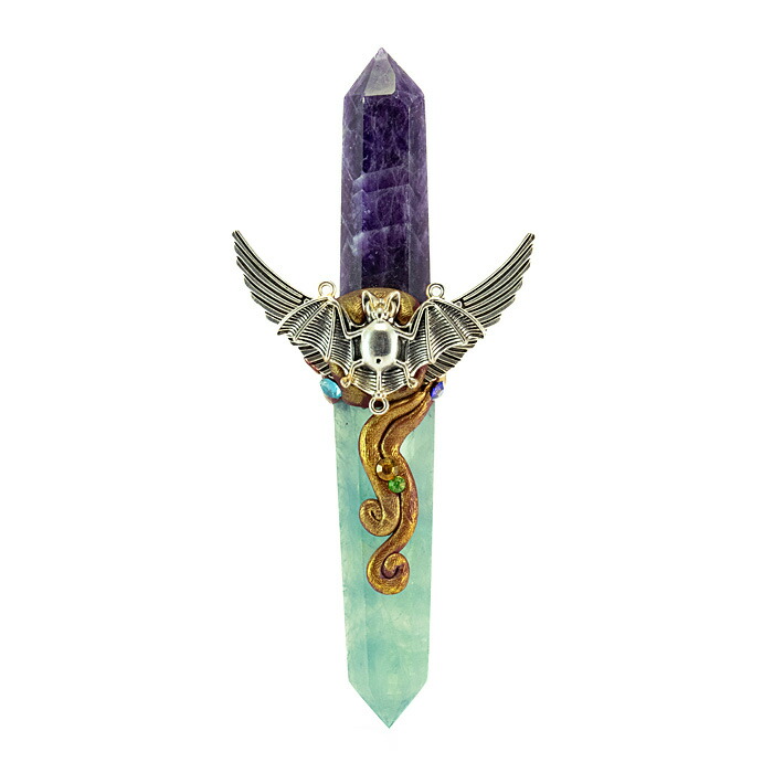 天然石 ワンド （アメジスト・フローライト） No.16 9,504円