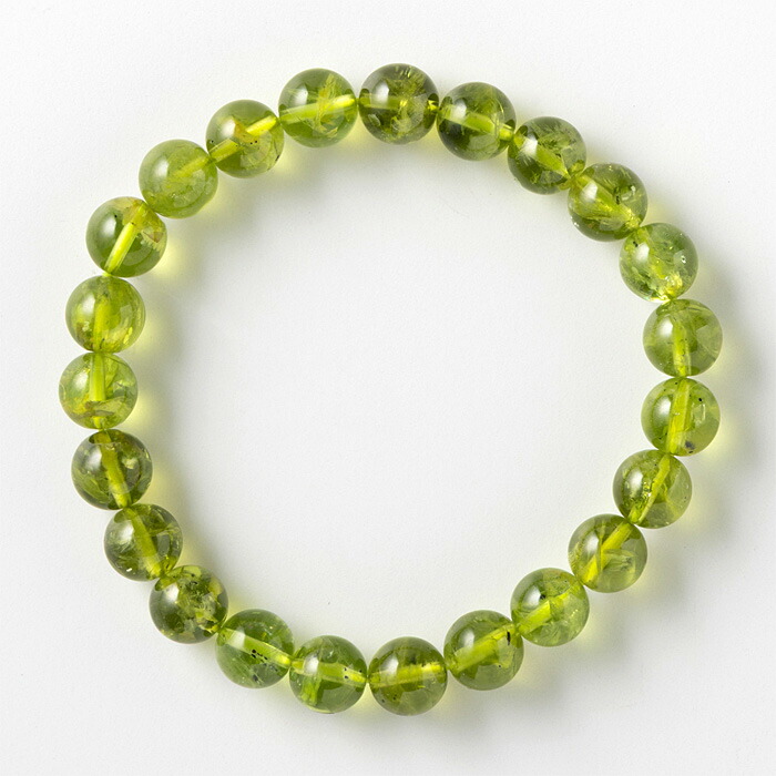 ペリドット ブレスレット 8.5mm 23玉 No.9