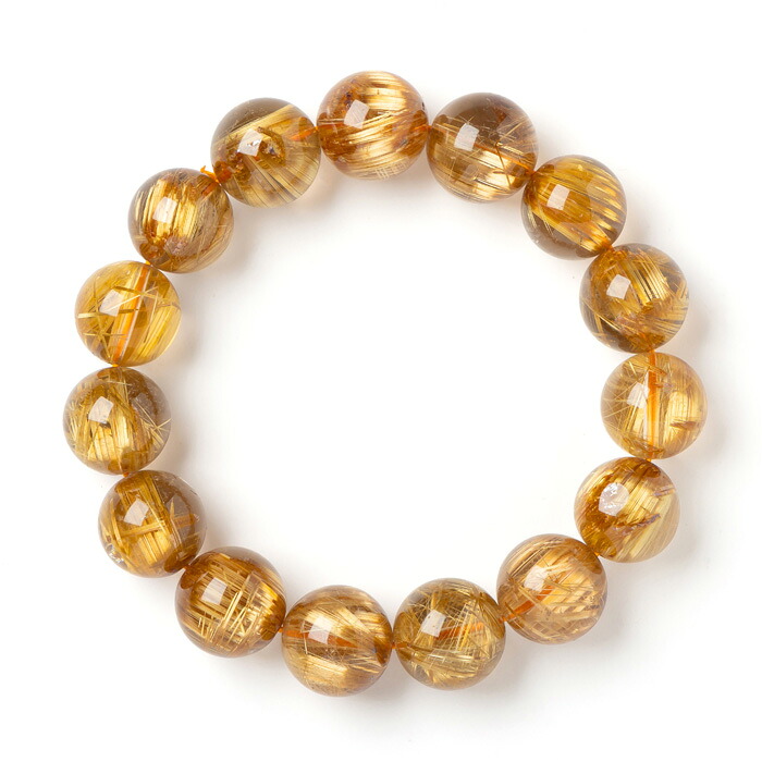 ルチルクォーツ ブレスレット タイチンルチルクォーツ EX キャッツアイ （ブラジル産） 14mm 15玉 No.148 762,300円