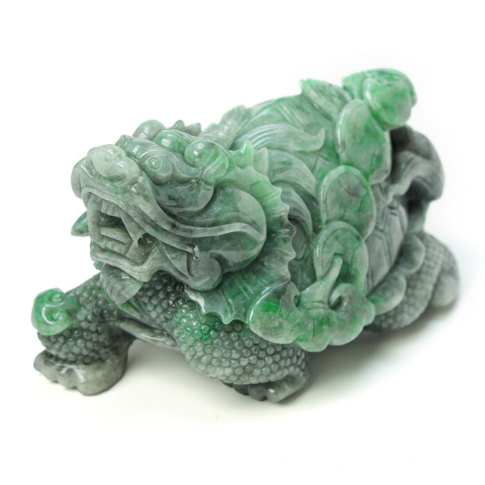 翡翠 彫刻 龍亀（ロングイ） （本翡翠／ミャンマー産） No.109｜神棚 神具 製造販売 伊勢 宮忠