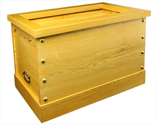 賽銭箱 箱型(鍵・引出付) タモ材 2尺5寸 (No.55)|神棚 神具 製造販売 伊勢 宮忠