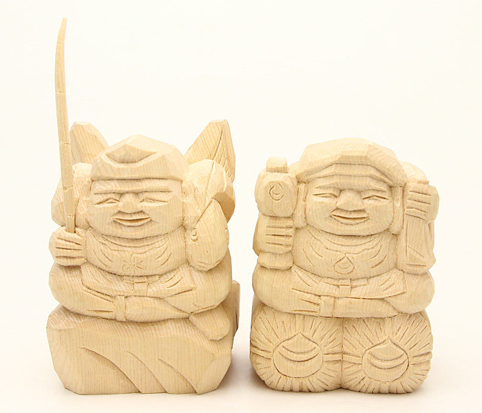 楽天市場】【 伊勢 宮忠 】【 木彫 えびす様・大黒様 二福神 No.4