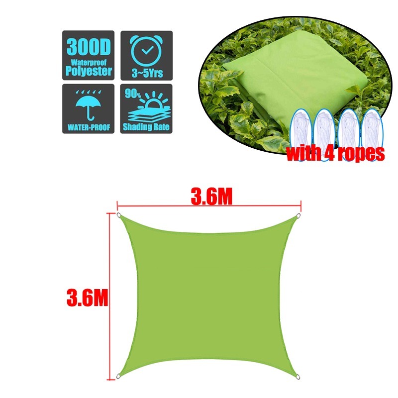 格安 お取り寄せ タープ 庭 日よけ サンシェード 目隠し おしゃれ 正方形 紫外線 丈夫 グリーン 3 6x3 6 M ミヤフル Web限定 Www Trailconnections Com