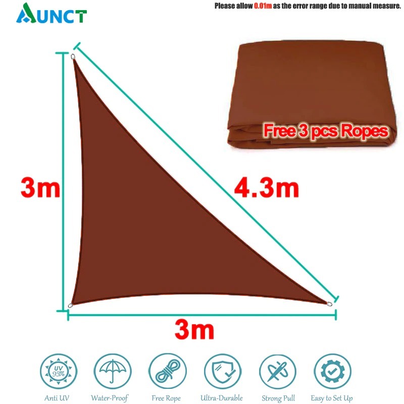 お取り寄せ タープ 庭 日よけ サンシェード 目隠し おしゃれ 三角形 紫外線 丈夫 ブラウン 3x3x4 3 M Drloganspeaks Com